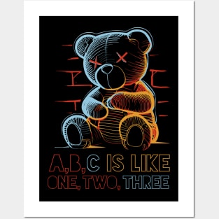 NEON TEDDY BEAR Posters and Art